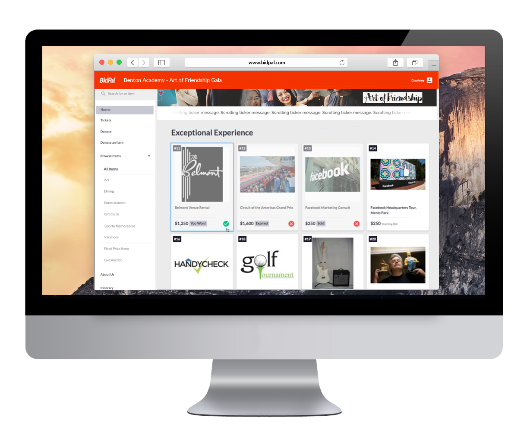 Benton Academy used OneCause's software to set up a beautiful website advertising their school auction event.