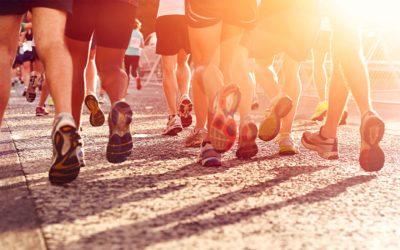 Runners participating in a peer-to-peer fundraising event