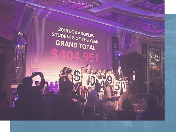 Ballroom of donors at an event fundraiser 