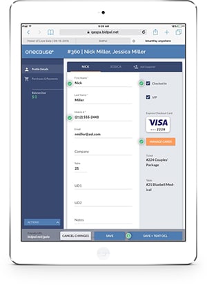 iPad showcasing fundriasing payment software collecting donor information