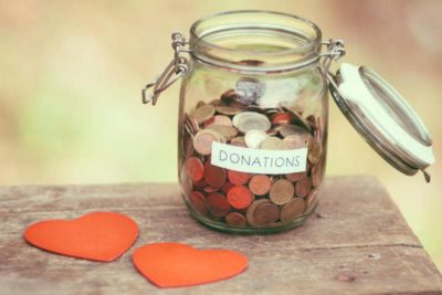 Donations in a jar