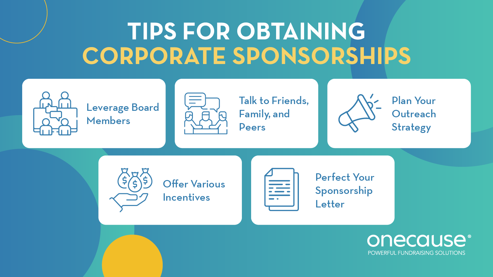 A few ways to get corporate sponsorships for nonprofits, also listed below