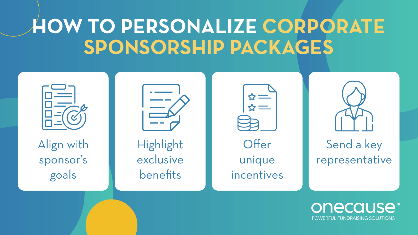 Ways to personalize your corporate sponsorship package, also discussed below