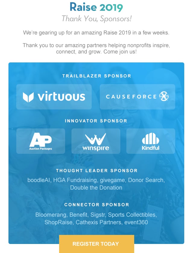Raise 2019 Thank You, Sponsors