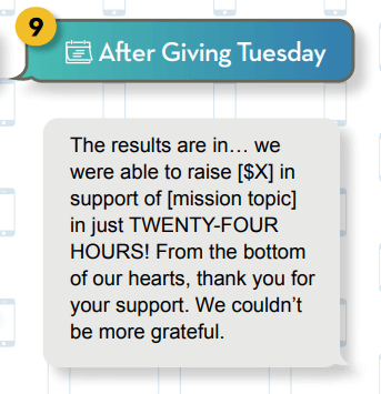 Giving Tuesday text message template, also included in the text below