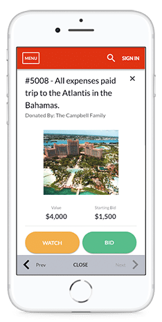 Your school auction software should include mobile bidding options to maximize engagement.