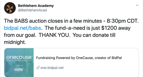 Bethlehem Academy Twitter Fundraising Update