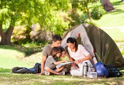 A camping-themed basket is a great silent auction item idea to get your bidders outdoors.