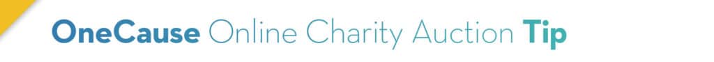 Online Charity Auction Tip