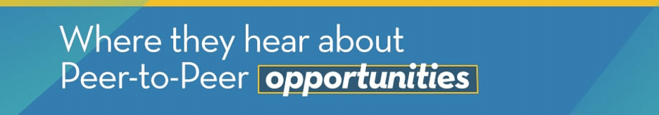 1. Where they hear about peer-to-peer opportunities