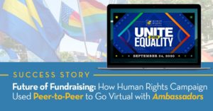 The Human Rights Campaign saw success with peer-to-peer ambassador fundraising techniques.