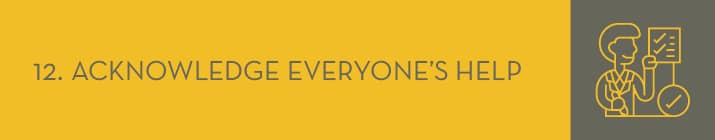 Finally, remember the P2P best practice of acknowledging everyone for their help.