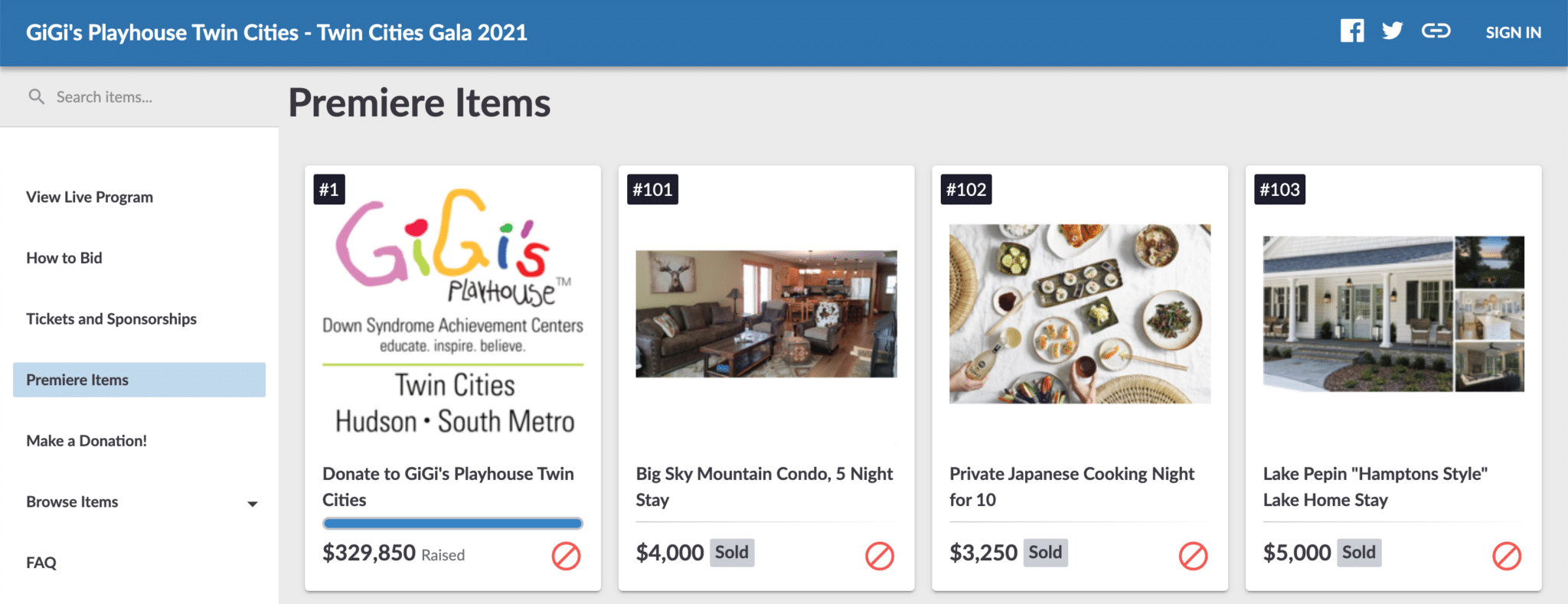GiGis Playhouse-Auction