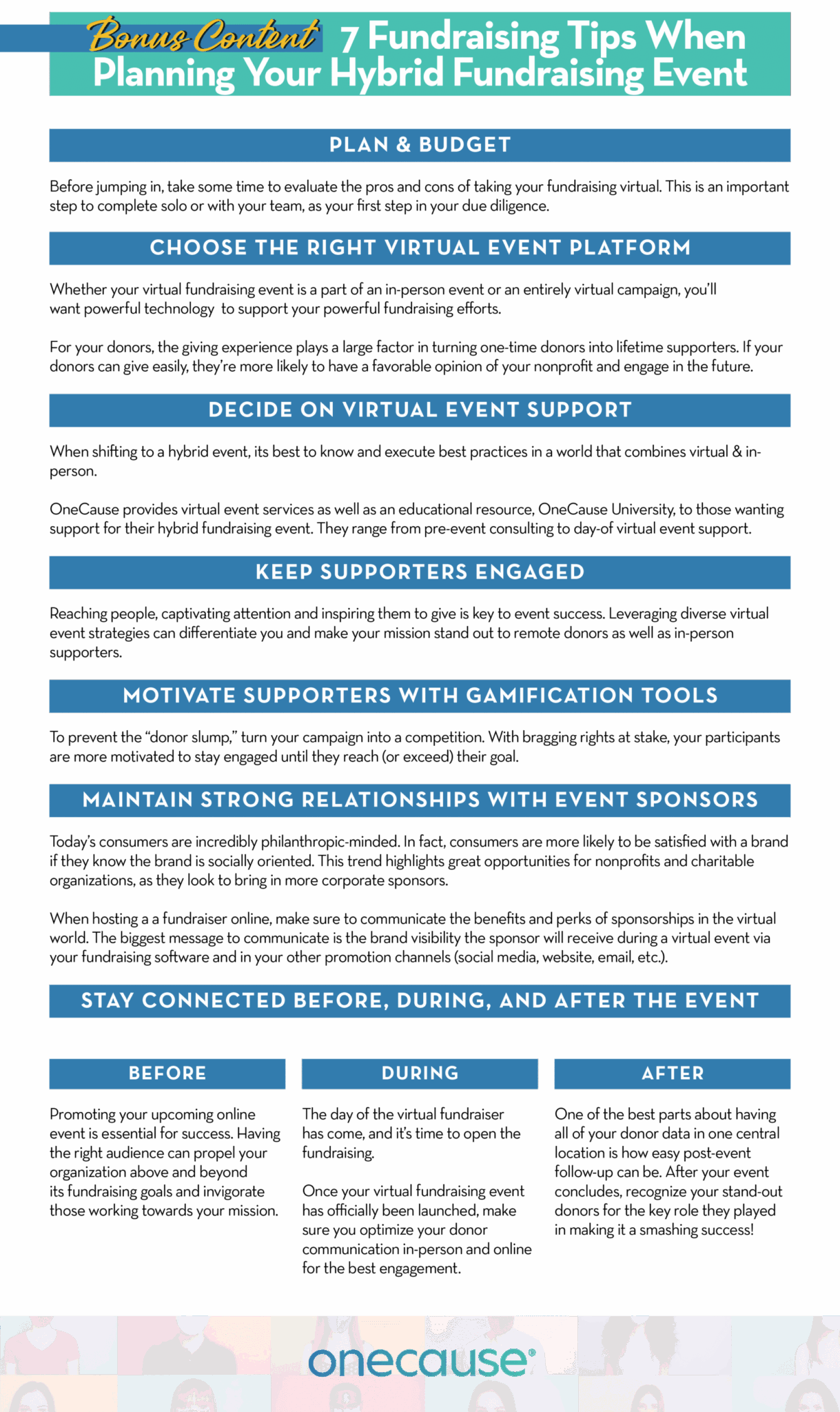 Hybrid fundraising tips, explained in the text below