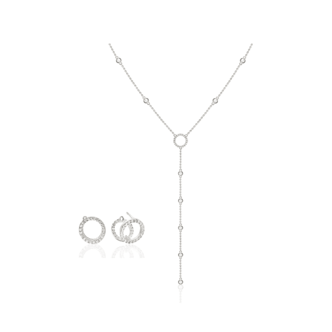 Lovely Lariat Set in White Gold