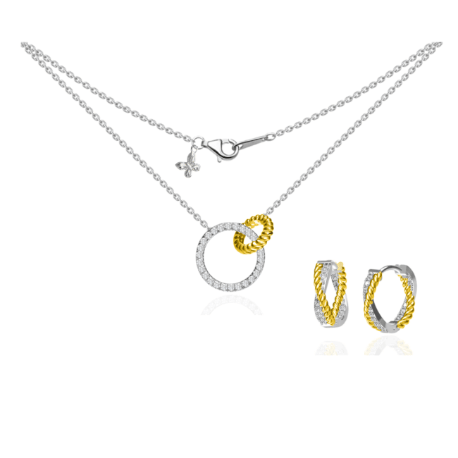 Infinite Prosperity Necklace & Earrings Two-tone