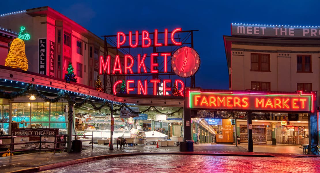 Seattle,,Wa,,Usa,-december,2nd,,2018.the,Market,Is,One,Of