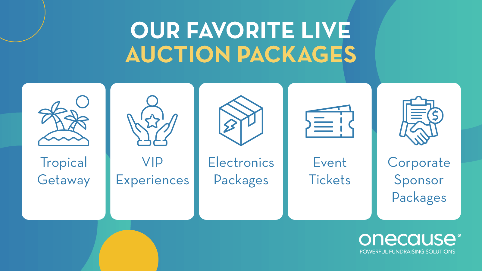 Our favorite live auction packages, also listed below