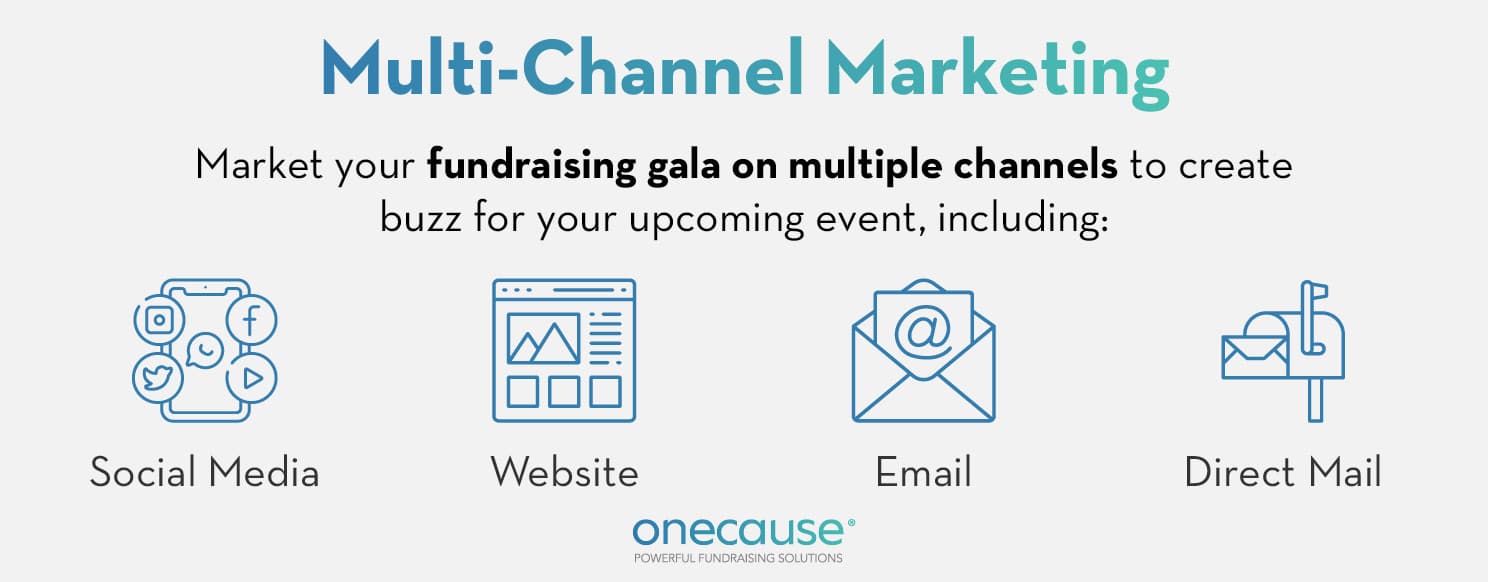 Multi-channel marketing can help you attract more registrants for your fundraising gala.