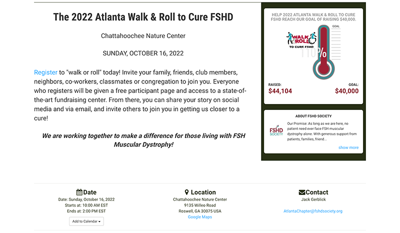Make your walkathon fundraiser inclusive like this example by inviting participants to “walk or roll.” 