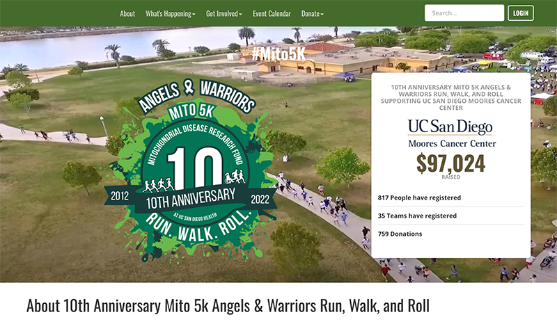 This dynamic walkathon, organized by the UC San Diego Moores Cancer Center, was hosted to support patients with mitochondrial disease and advance research for a cure. 