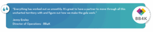 “Everything has worked out so smoothly. It’s great to have a partner to move through all this uncharted territory with and figure out how we make the gala work.”