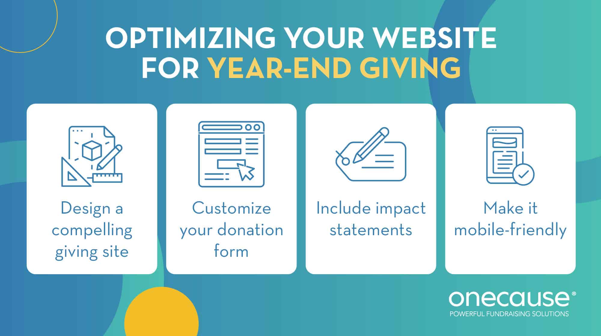 Tips for optimizing your website for year-end fundraising, listed in the text below