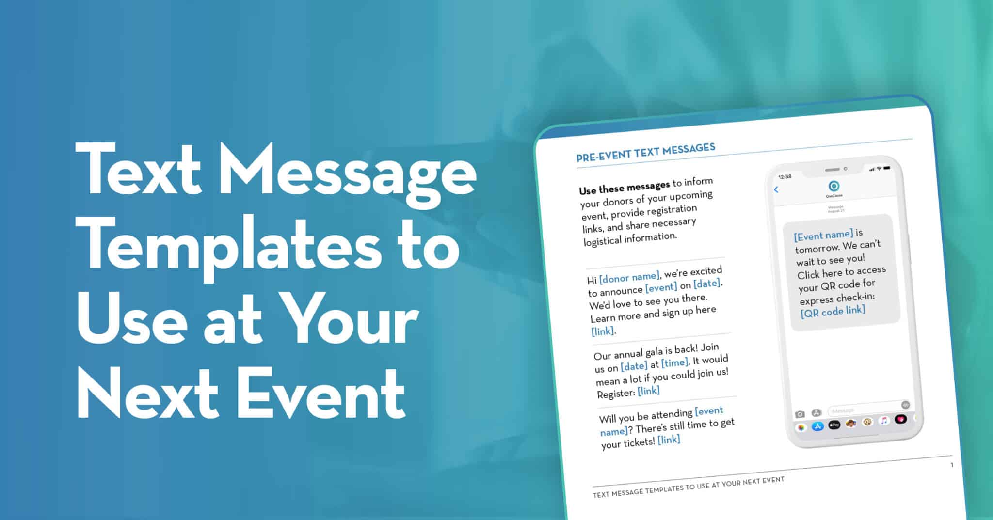 Text Message Templates to Use at Your Next Event - OneCause