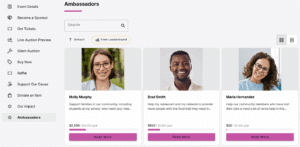 Event Ambassador Fundraising Preview